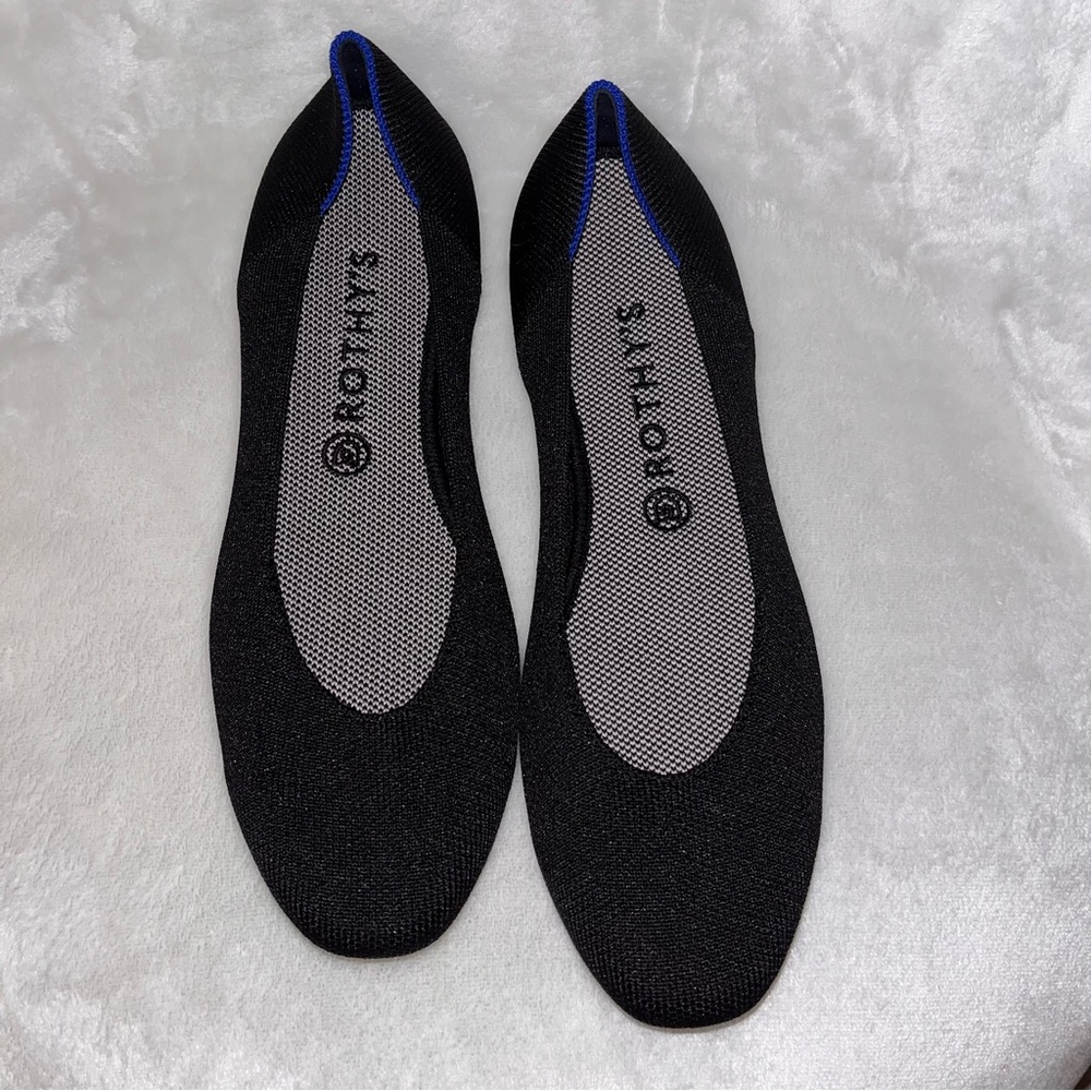 Rothy’s The Flat Black Comfortable Flats Size 10.5
